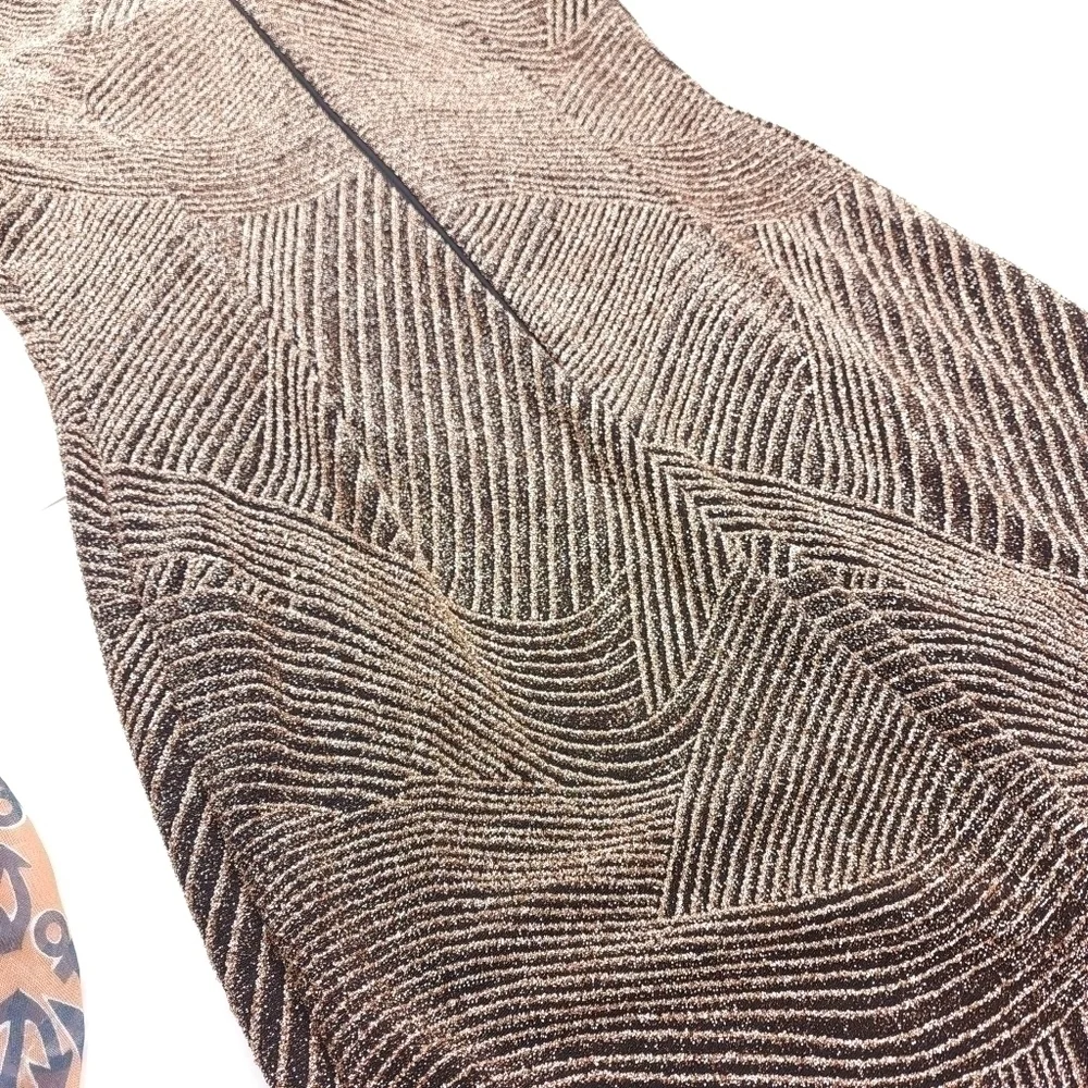 Vince Camuto Gold Black Shimmer Sheath Dress NWT Sz 8 - Picture 13 of 14